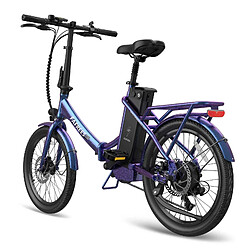 Vélo électrique FAFREES F20 Lasting - Moteur 250W Batterie 36V18.2Ah Assisted Autonomie 120KM Frein à Disque Mécanique - Bleu Violet pas cher