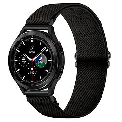 Bracelet en nylon élastique réglable en tissu à boucle solo tressée de 22 mm noir pour votre Samsung Galaxy Watch 46mm