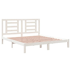 Acheter Maison Chic Lit Super King - Cadre de lit,Structure du lit Contemporain pour chambre Blanc Bois massif 180x200 cm -MN35154