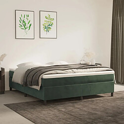 vidaXL Cadre de lit sans matelas vert foncé 160x200 cm velours