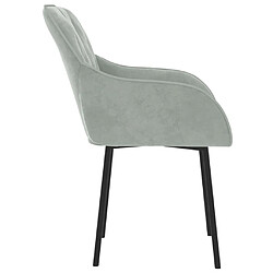 Maison Chic Lot de 2 Chaises à manger | Chaise de salle à manger cuisine Gris clair Velours -GKD68938 pas cher