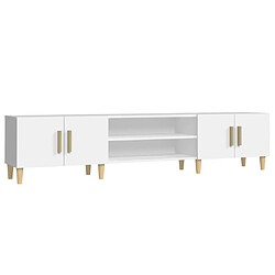 Maison Chic Meuble TV scandinave - Banc TV pour salon blanc 180x31,5x40 cm bois d'ingénierie -MN26438