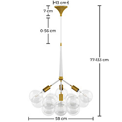 ICONIK INTERIOR Lustre de plafond en boules de verre - Suspension design - 12 globes - Glaub Marron pas cher