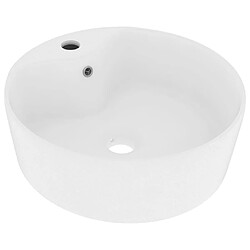 vidaXL Lavabo de luxe avec trop-plein Blanc mat 36x13 cm Céramique