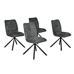 Le Quai Des Affaires Lot de 4 chaises pivotantes CORTINA / Gris foncé