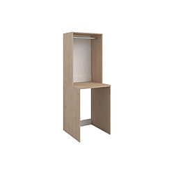 Avis Vente-Unique Meuble pour machine à laver avec penderie - Naturel clair - L65 x H184 cm - ERKANO