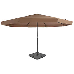 vidaXL Parasol de jardin avec base portable taupe