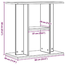 vidaXL Support d'aquarium chêne marron 60x30x60 cm bois d'ingénierie pas cher