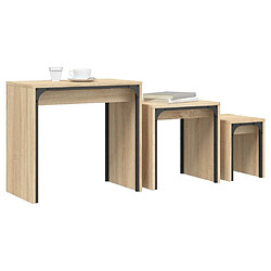 Avis Maison Chic Lot de 3 Tables basses gigognes pour salon | Table à café chêne sonoma bois d'ingénierie -GKD69028