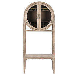 Pegane Meuble de bar, meuble de rangement en bois de teck coloris naturel - longueur 75 x profondeur 40 x Hauteur 182 cm