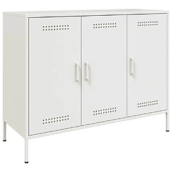 vidaXL Buffet blanc 100,5x39x79 cm acier