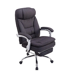 Decoshop26 Fauteuil de bureau sur roulettes XL charge max 160 kg avec repose-pied ajustable assise en tissu noir 10_0002785