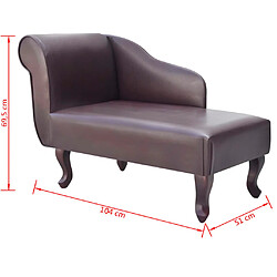 vidaXL Chaise longue Marron Similicuir pas cher