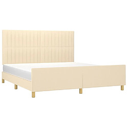 Avis Maison Chic Lit adulte - Cadre Structure de lit avec tête de lit Contemporain Crème 180 x 200 cm Tissu -MN24157