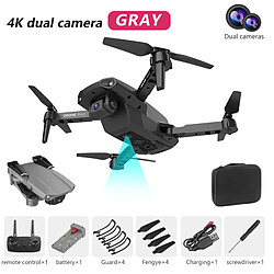 Mini Drone Avec Caméra WiFi FPV Cardan Auto Stabilisant 4k Double Cam Noir