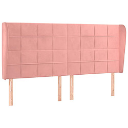 vidaXL Tête de lit avec oreilles Rose 163x23x118/128 cm Velours