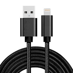 Wewoo Câble noir pour iPhone X / 8 & 8 Plus / 7 & 7 Plus / 6 & 6s & 6 Plus & 6s Plus / iPad Tête de métal de style tissé de 3m 3A Lightning 8 broches vers le de données / chargeur d'USB,