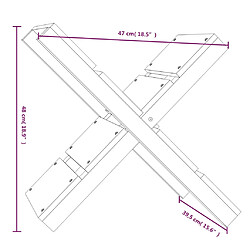 vidaXL Porte-bûches Blanc 47x39,5x48 cm Bois massif de pin pas cher