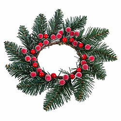 BigBuy Christmas Décorations de Noël Bougeoir Rouge Vert Plastique 25 cm