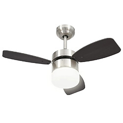 Avis vidaXL Ventilateur de plafond lampe et télécommande 76 cm Marron foncé