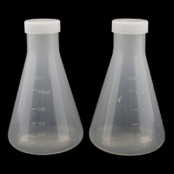 2pcs 250ml Fiole Bouteille Labo Récipient Conique Plastique Transparent Pour Chimie