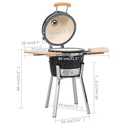 vidaXL Kamado Barbecue à fumoir Céramique 81 cm pas cher