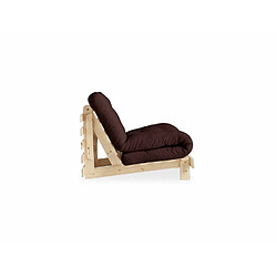 Avis Inside 75 Fauteuil convertible futon ROOTS pin naturel coloris marron couchage 90 x 200 cm.