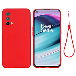 Coque en silicone mince, léger, antichoc avec sangle rouge pour votre OnePlus Nord CE 5G