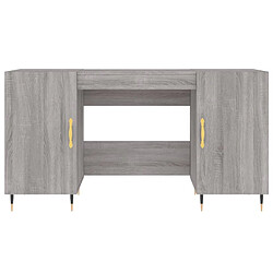 Avis Helloshop26 Bureau table poste de travail meuble d'ordinateur informatique étude sonoma 140 x 50 x 75 cm bois d'ingénierie gris 02_0023950