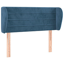 Maison Chic Tête de lit scandinave avec oreilles,meuble de chambre Bleu foncé 93x23x78/88 cm Velours -MN98827