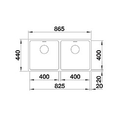 Evier à encastrer 90cm inox - 522985 - BLANCO