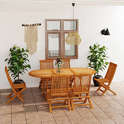 Maison Chic Salon de jardin 7 pcs - Table et chaises d'extérieur - Mobilier/Meubles de jardin Moderne Bois de teck massif -MN11372