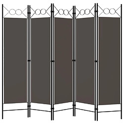 vidaXL Cloison de séparation 5 panneaux Anthracite 200x180 cm