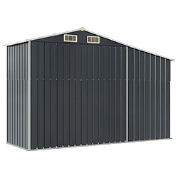 Acheter Helloshop26 Abri de jardin cabane cabanon maison de stockage remise extérieur hangar outils robuste 277 x 93 x 179 cm acier galvanisé anthracite 02_0022214