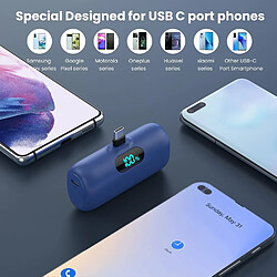 Avis SANAG Batterie Externe Usb C 5000Mah, 15W 3.0A Charge Rapide Chargeur Portable Mini Power Bank Avec Écran Lcd Compatible Avec Samsung S23,S22/Note/Huawei/Moto/Lg/Pixel/Nexus,Usb C Phones Etc - Bleu