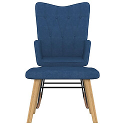 Maison Chic Chaise à bascule avec repose-pied | Fauteuil Relax Bleu Tissu -GKD39054