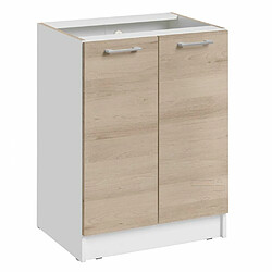 Cuisineandcie - Meuble bas de cuisine Eco Chene Naturel 2 portes L 60 cm