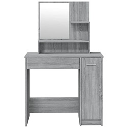 Helloshop26 Coiffeuse table de maquillage design meuble mobilier de chambre avec miroir 86,5 x 35 x 136 cm gris 02_0006389