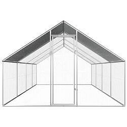 vidaXL Poulailler d'extérieur 2,75 x 8 x 1,92 m Acier galvanisé