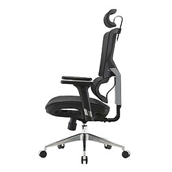 Avis Decoshop26 Fauteuil de bureau support lombaire ergonomique dossier haut accoudoirs maille noir 04_0006219