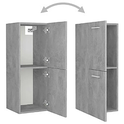 Maison Chic Armoire de salle de bain,Meuble de rangement,Meuble haut Gris béton 30x30x80 cm Aggloméré -GKD747259 pas cher