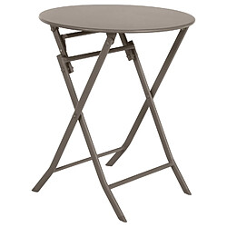 Hesperide Table de jardin pliante ronde Greensboro - 2 Places - Marron tonka