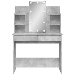 Acheter vidaXL Coiffeuse avec lumières LED gris béton 96x40x142 cm