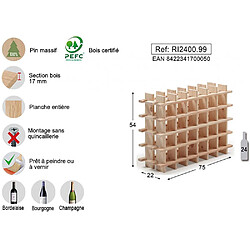 Avis Astigarraga Casier à bouteilles en pin massif brut 24 bouteilles.