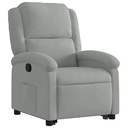 Avis vidaXL Fauteuil inclinable Gris clair Velours