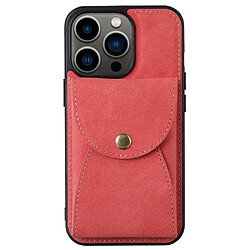 Coque en TPU + PU VILI détachable 2-en-1, magnétique avec porte-carte rouge pour iPhone 13 Pro 6.1 pouces