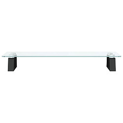 Avis vidaXL Support de moniteur noir 60x20x8 cm verre trempé et métal