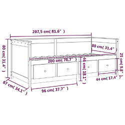 vidaXL Lit de jour sans matelas 80x200 cm bois de pin massif pas cher