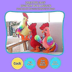 Universal Électricité Crihing Poulets Toy Fun Singing Roosters Cadeau d'anniversaire en peluche (rouge)