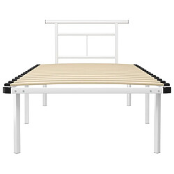 Avis Maison Chic Lit adulte - Lit simple Cadre de lit,Structure du lit Contemporain Blanc Métal 90x200 cm -MN63427